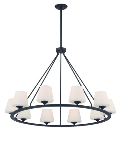 ##Antique Hardware## Keenan 10 Light Matte Black Chandelier