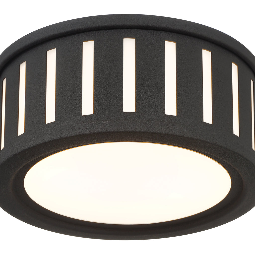 ##Antique Hardware## Kendal 2 Light Black Forged Flush Mount