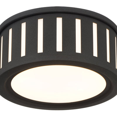 ##Antique Hardware## Kendal 2 Light Black Forged Flush Mount