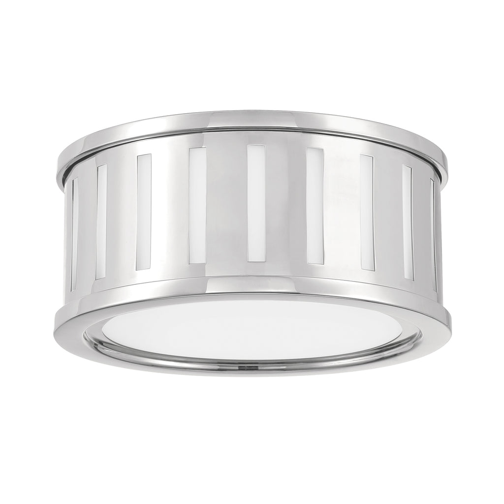 ##Antique Hardware## Kendal 2 Light Polished Nickel Flush Mount