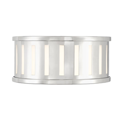 ##Antique Hardware## Kendal 2 Light Polished Nickel Flush Mount