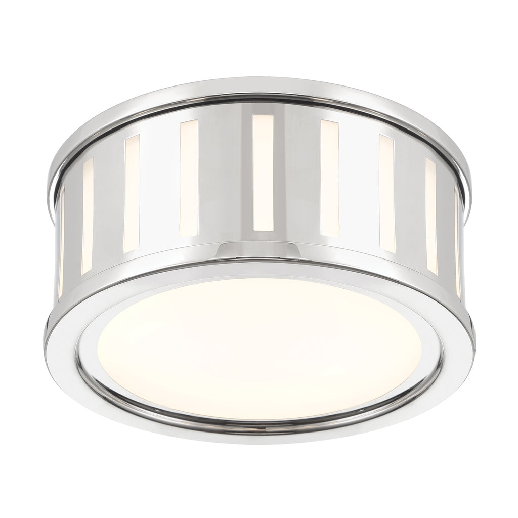 ##Antique Hardware## Kendal 2 Light Polished Nickel Flush Mount