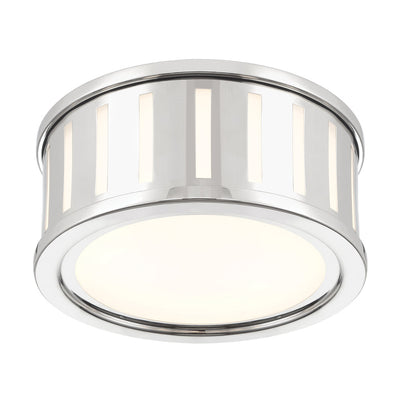 ##Antique Hardware## Kendal 2 Light Polished Nickel Flush Mount