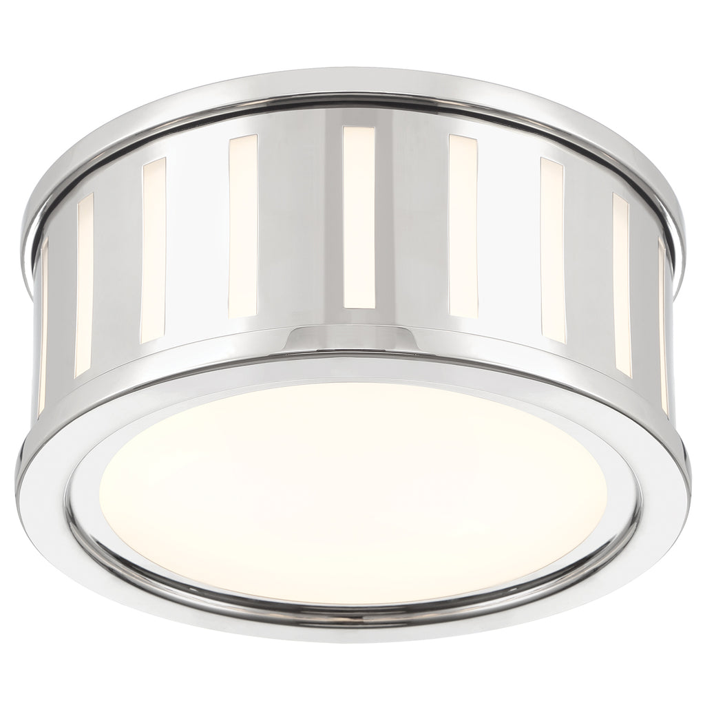 ##Antique Hardware## Kendal 2 Light Polished Nickel Flush Mount