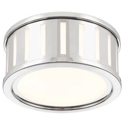 ##Antique Hardware## Kendal 2 Light Polished Nickel Flush Mount