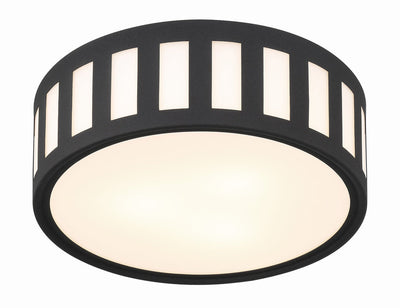 ##Antique Hardware## Kendal 3 Light Black Forged Flush Mount