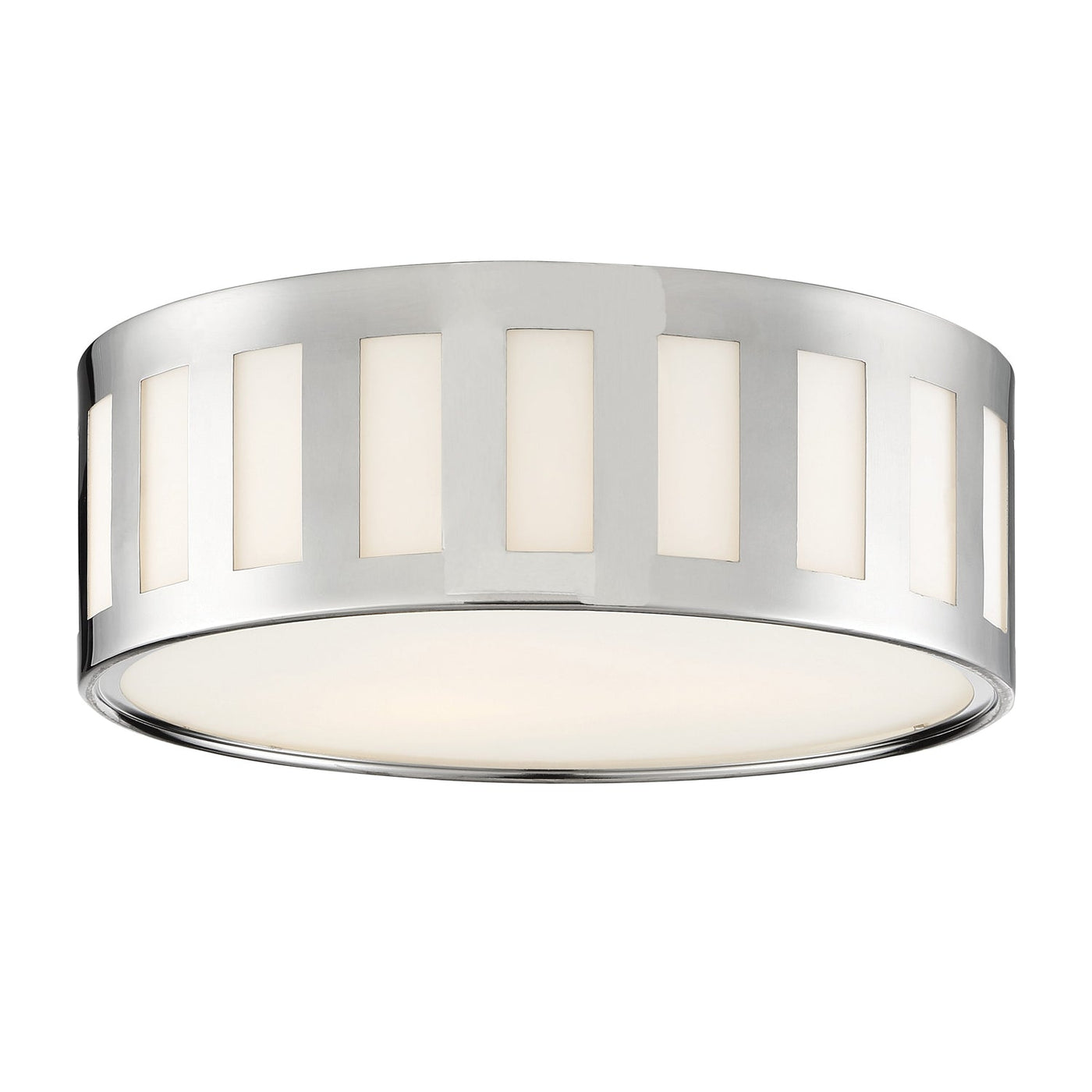 ##Antique Hardware## Kendal 3 Light Polished Nickel Flush Mount