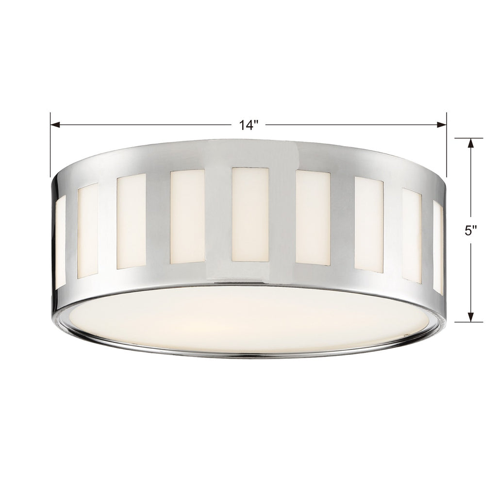 ##Antique Hardware## Kendal 3 Light Polished Nickel Flush Mount