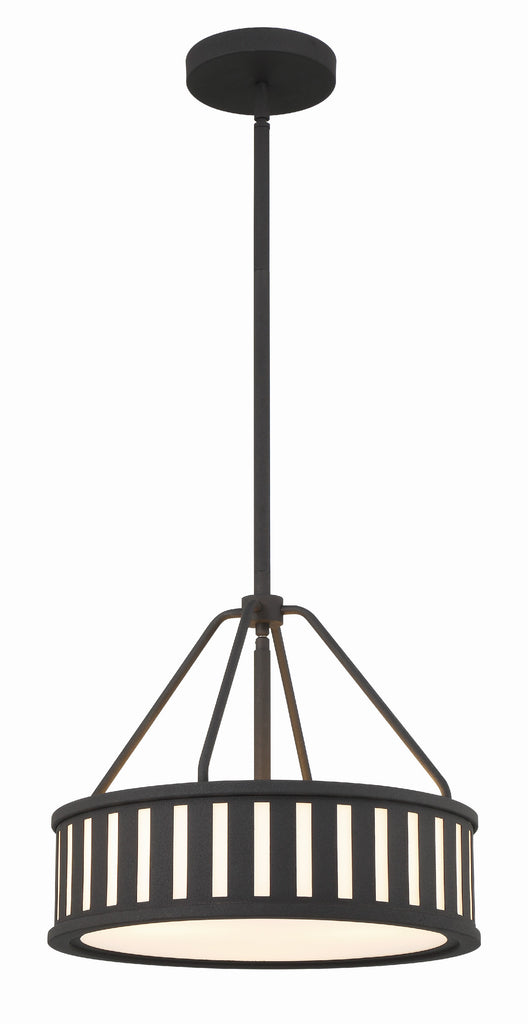 ##Antique Hardware## Kendal 3 Light Black Forged Mini Chandelier