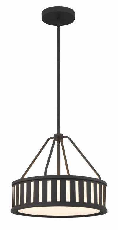 ##Antique Hardware## Kendal 3 Light Black Forged Mini Chandelier