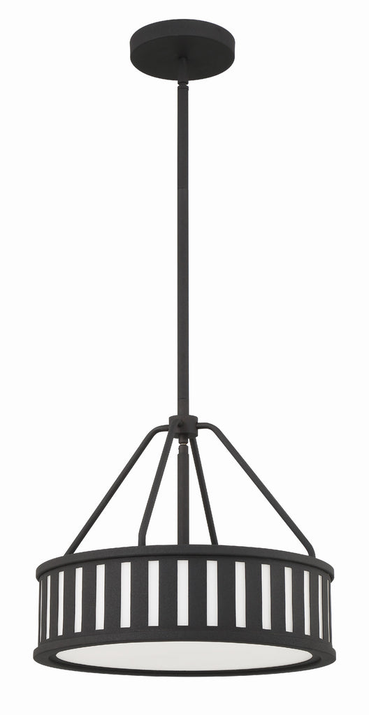 ##Antique Hardware## Kendal 3 Light Black Forged Mini Chandelier