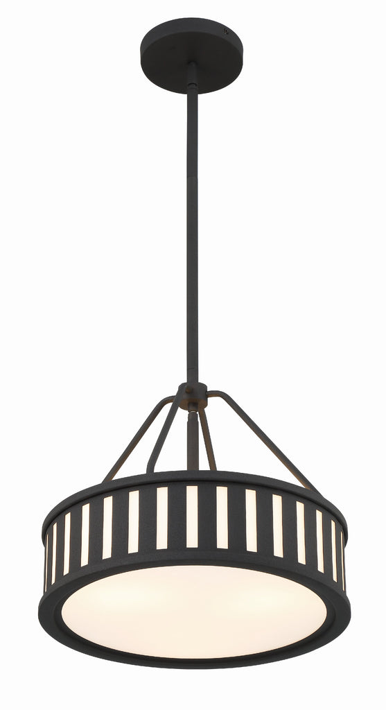 ##Antique Hardware## Kendal 3 Light Black Forged Mini Chandelier