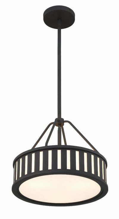 ##Antique Hardware## Kendal 3 Light Black Forged Mini Chandelier