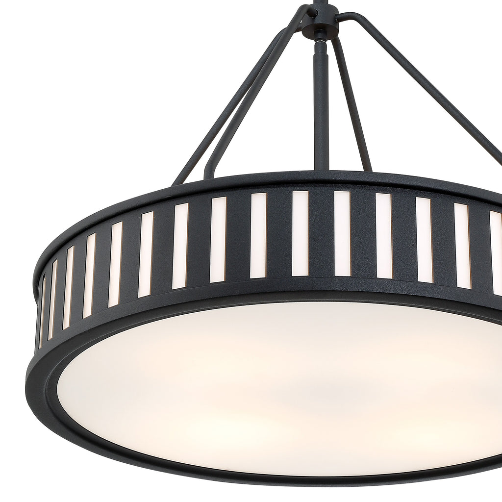 ##Antique Hardware## Kendal 4 Light Black Forged Chandelier