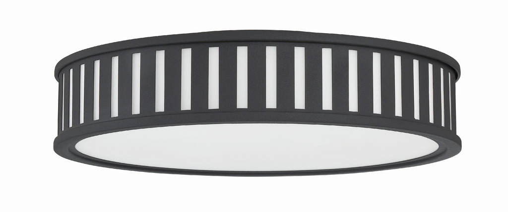 ##Antique Hardware## Kendal 4 Light Black Forged Flush Mount