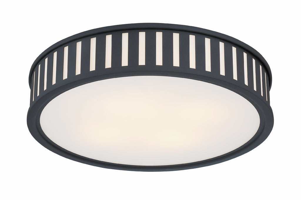 ##Antique Hardware## Kendal 4 Light Black Forged Flush Mount