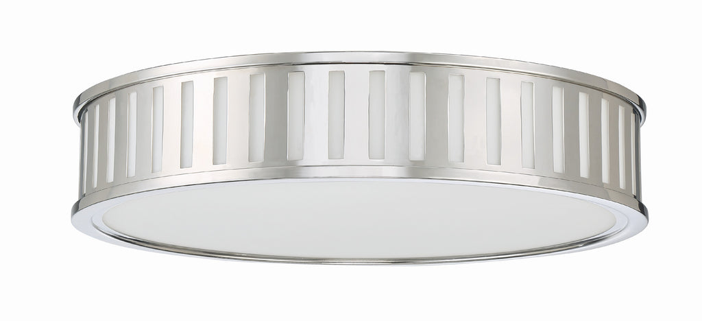 ##Antique Hardware## Kendal 4 Light Polished Nickel Flush Mount