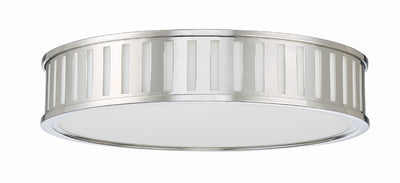 ##Antique Hardware## Kendal 4 Light Polished Nickel Flush Mount