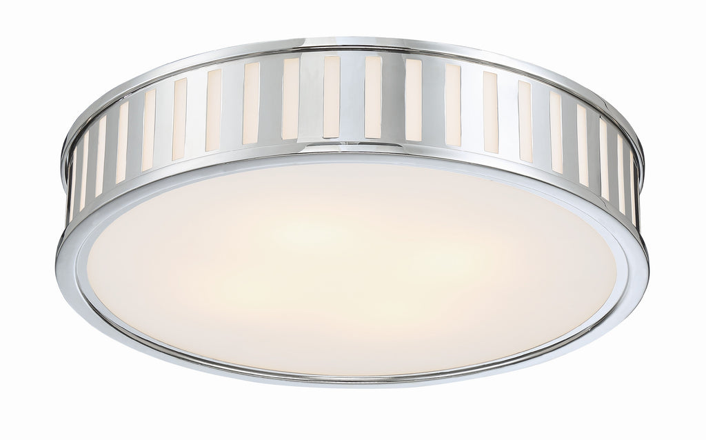 ##Antique Hardware## Kendal 4 Light Polished Nickel Flush Mount