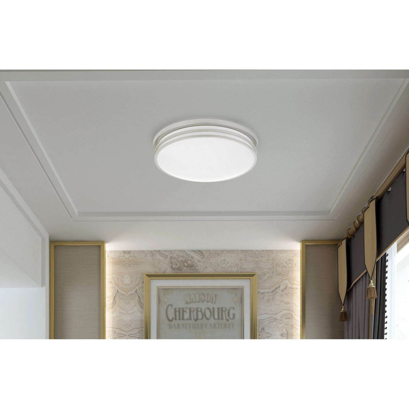 ##Antique Hardware## INTEGRATED LED 25W, 2000 LUMEN, 80 CRI, DIMMABLE CEILING FLUSH MOUNT WITH ACRYLIC DIFFUSER