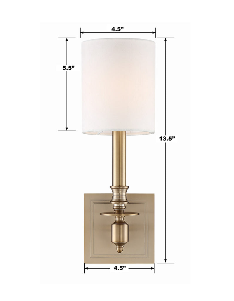 ##Antique Hardware## Lloyd 1 Light Aged Brass Sconce