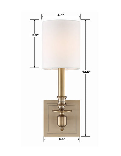 ##Antique Hardware## Lloyd 1 Light Aged Brass Sconce