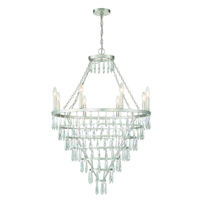 ##Antique Hardware## Lucille 8 Light Antique Silver Chandelier