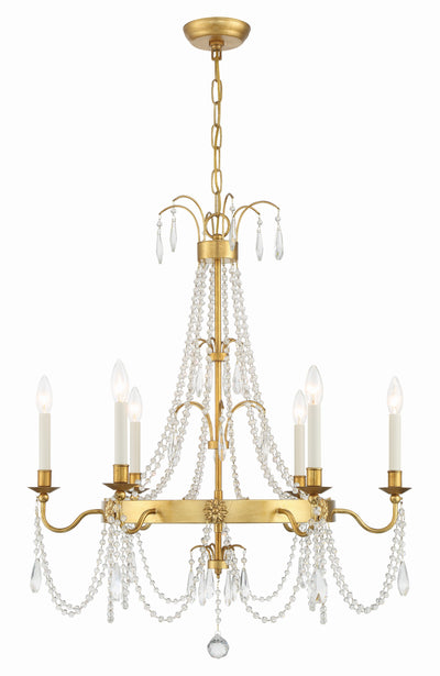 ##Antique Hardware## Maizey 6 Light Antique Gold Chandelier