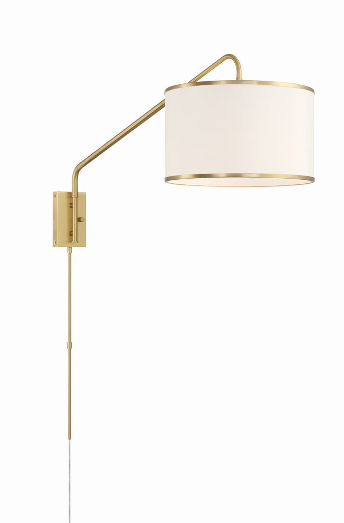 ##Antique Hardware## Mallory 1 Light Soft Brass Task Sconce