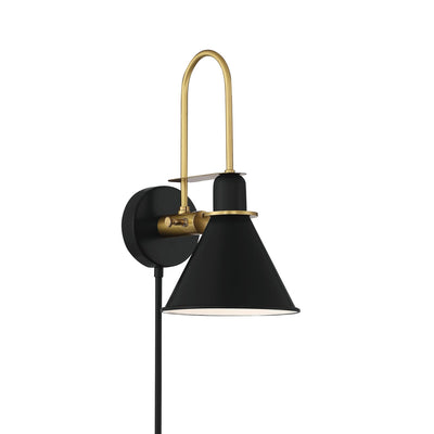 ##Antique Hardware## Medford 1 Light Matte Black Sconce