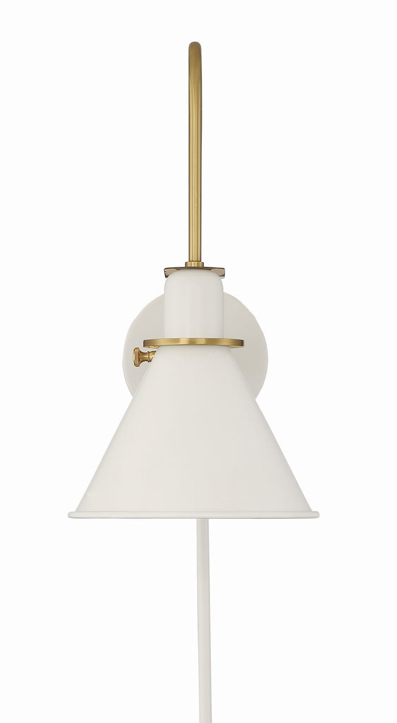 ##Antique Hardware## Medford 1 Light White Sconce