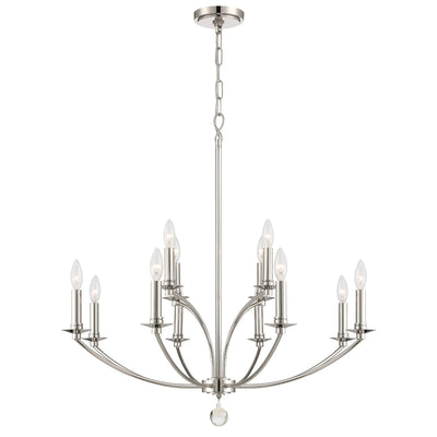 Crystorama Mila 12 Light Polished Nickel Chandelier