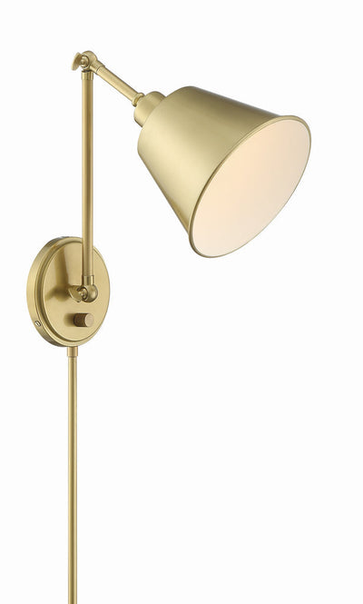 ##Antique Hardware## Mitchell 1 Light Aged Brass Task Sconce