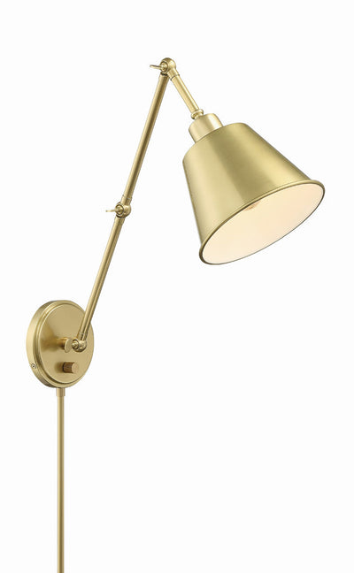 ##Antique Hardware## Mitchell 1 Light Aged Brass Task Sconce