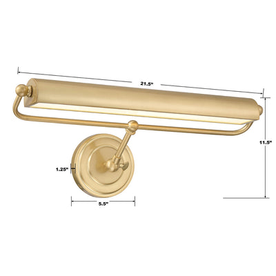 ##Antique Hardware## Miller Integrated LED Aged Brass Sconce