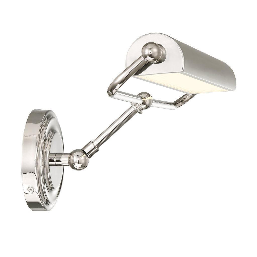 ##Antique Hardware## Miller Integrated LED Polished Nickel Sconce