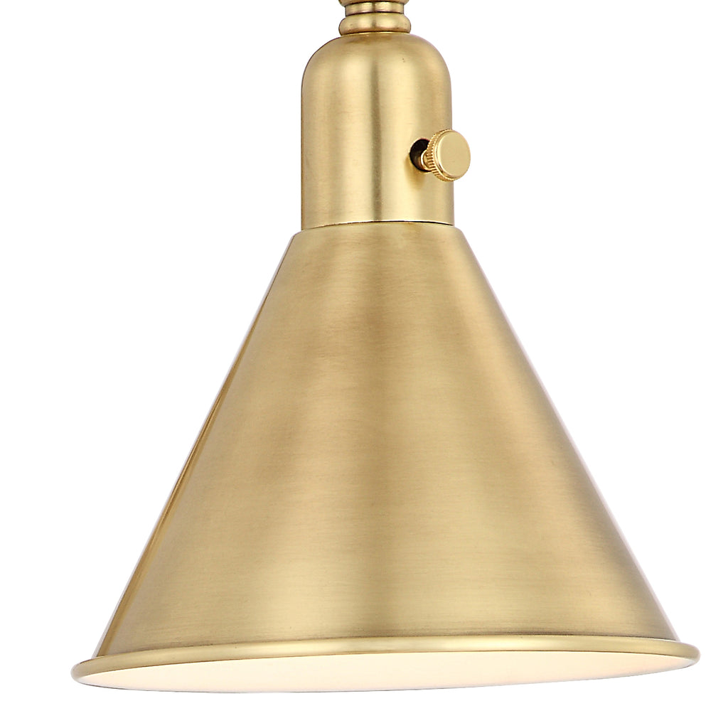 ##Antique Hardware## Morgan 1 Light Aged Brass Task Sconce