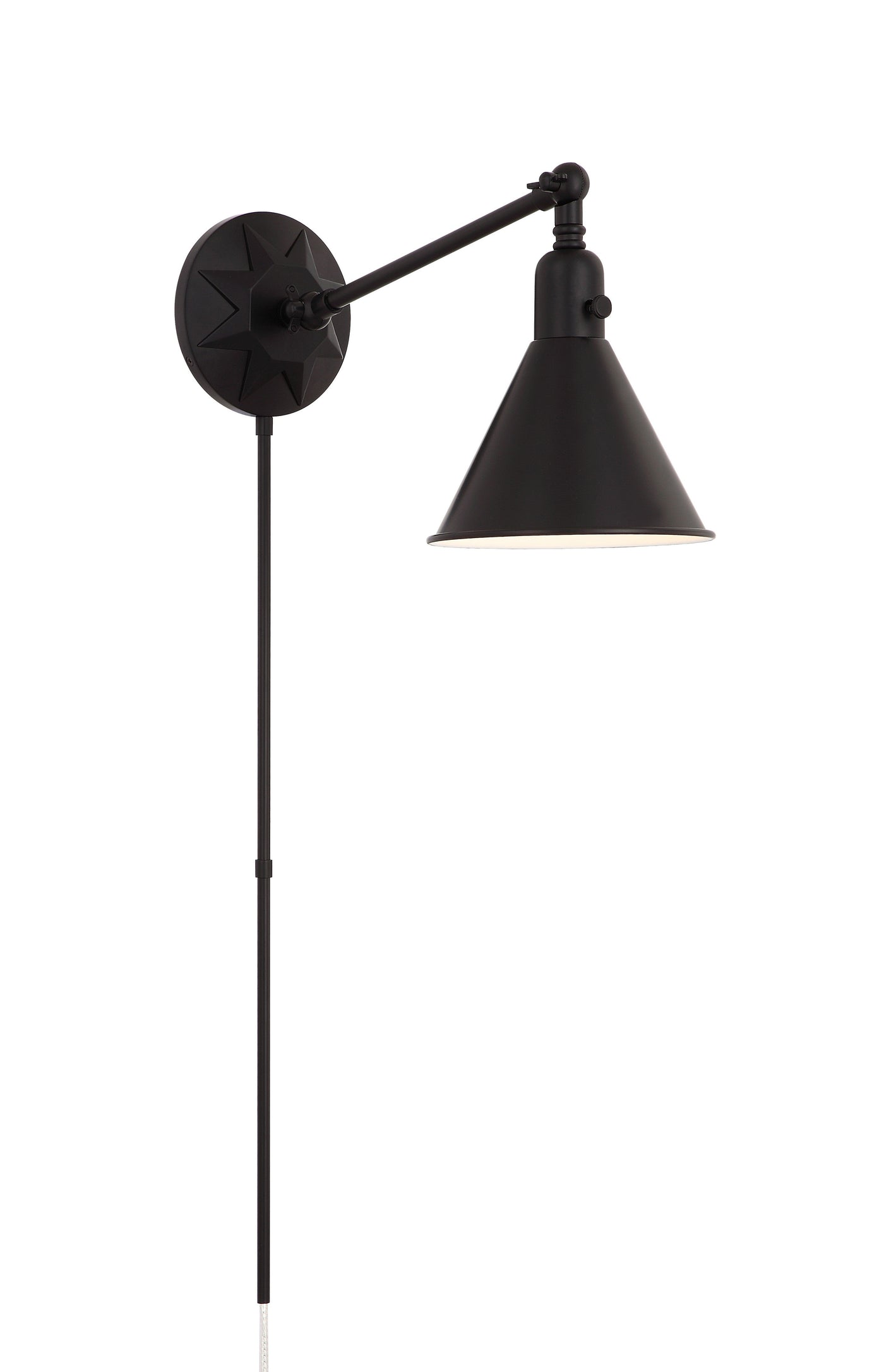 ##Antique Hardware## Morgan 1 Light Matte Black Task Sconce