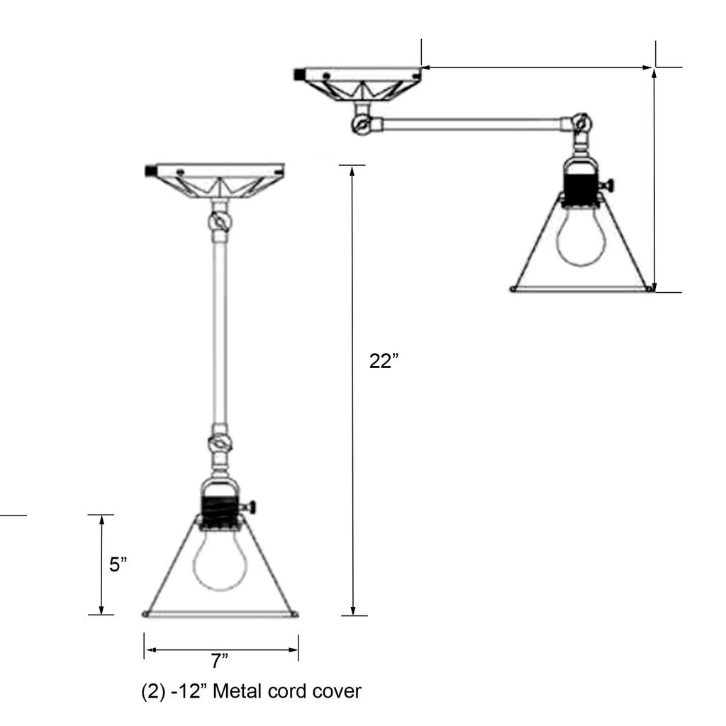 ##Antique Hardware## Morgan 1 Light Matte Black Task Sconce