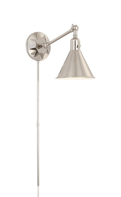 ##Antique Hardware## Morgan 1 Light Polished Nickel Task Sconce