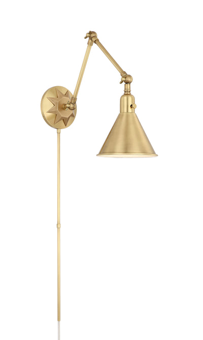 ##Antique Hardware## Morgan 1 Light Aged Brass Task Sconce