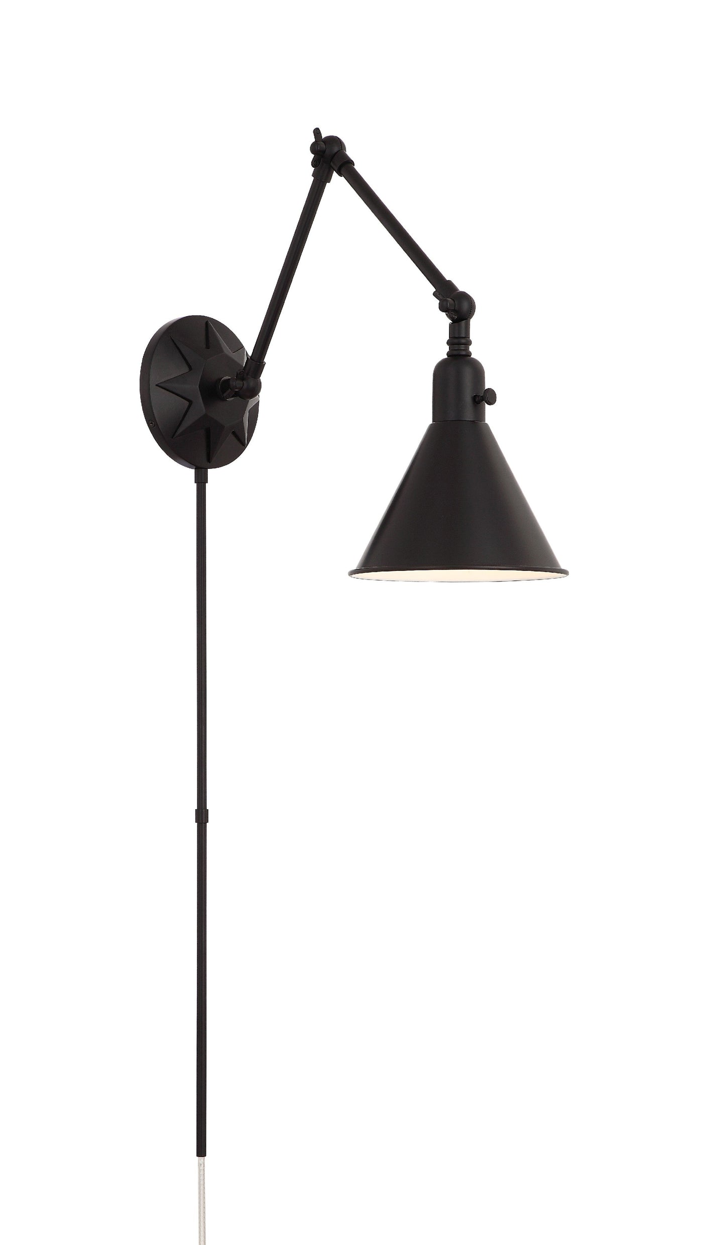 ##Antique Hardware## Morgan 1 Light Matte Black Task Sconce