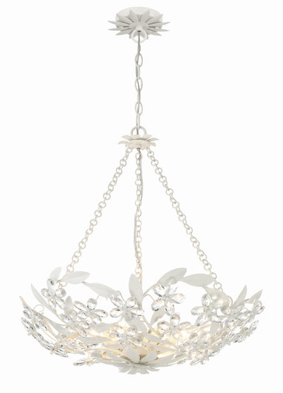 ##Antique Hardware## Marselle 6 Light Matte White Chandelier