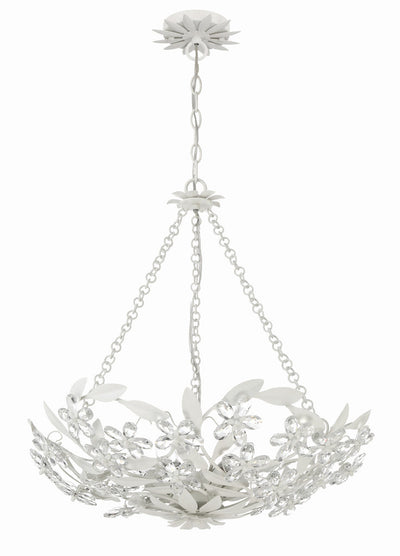 ##Antique Hardware## Marselle 6 Light Matte White Chandelier