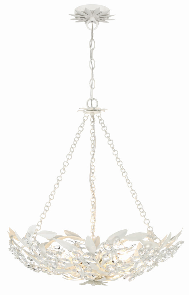 ##Antique Hardware## Marselle 6 Light Matte White Chandelier