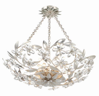 ##Antique Hardware## Marselle 6 Light Antique Silver Semi Flush Mount