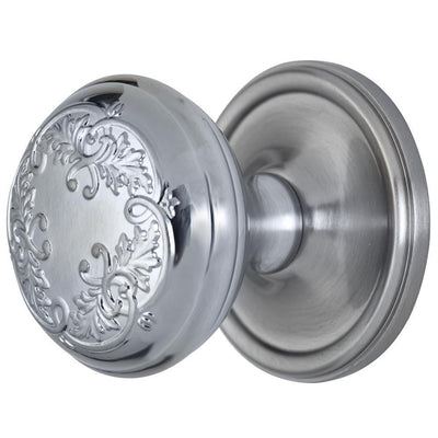 ##Antique Hardware## Traditional Rosette Door Set with Floral Leaf Pattern Knob (Several Finishes Available)