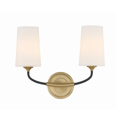 ##Antique Hardware## Niles 2 Light Black Forged + Modern Gold Sconce