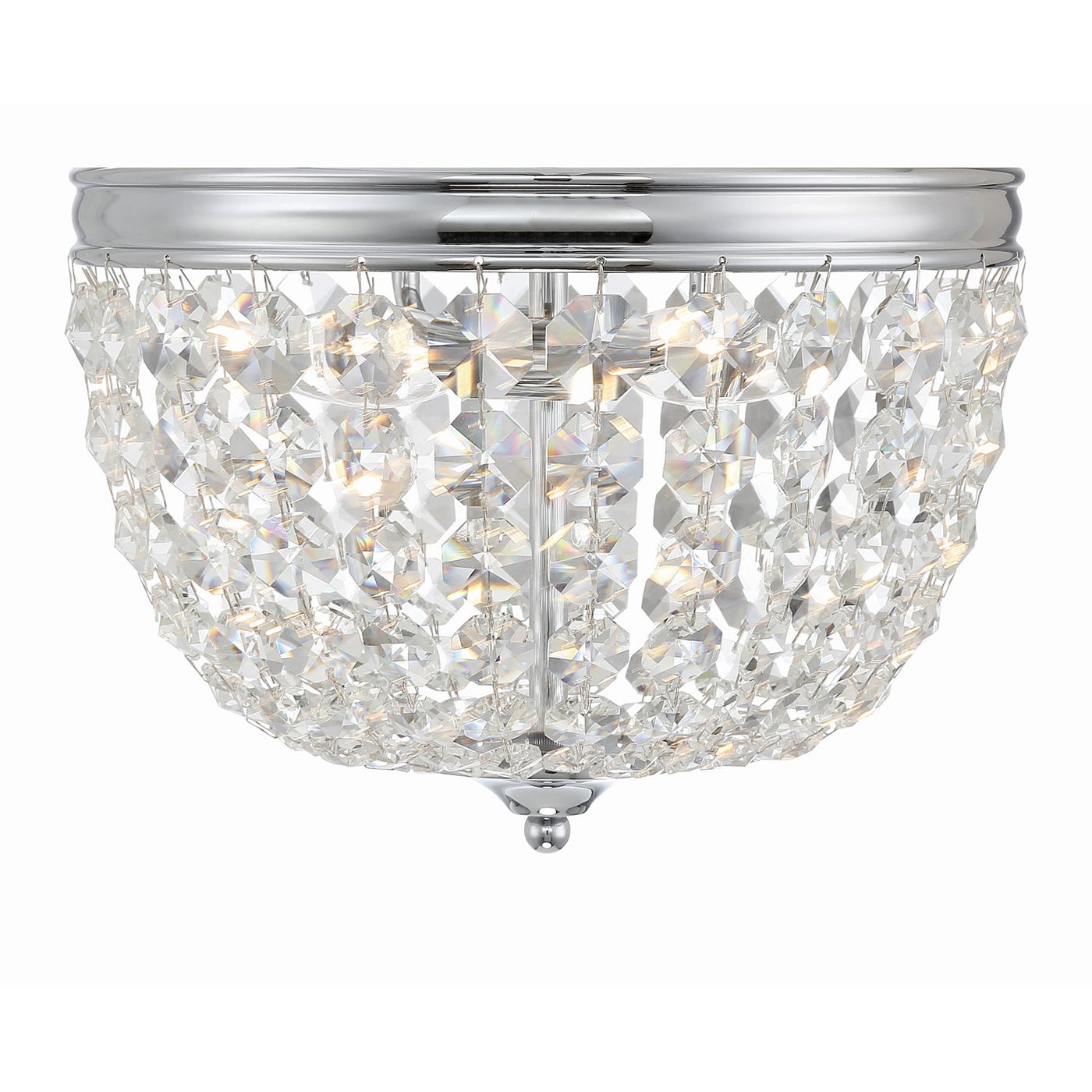 ##Antique Hardware## Nola 2 Light Polished Chrome Flush Mount