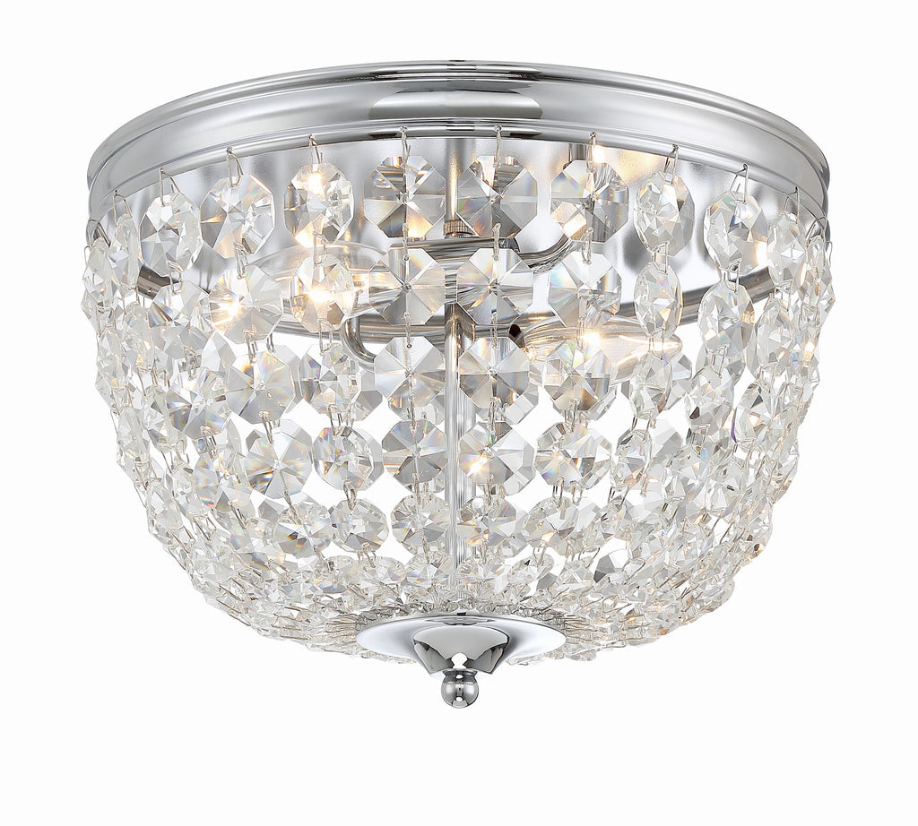 ##Antique Hardware## Nola 2 Light Polished Chrome Flush Mount